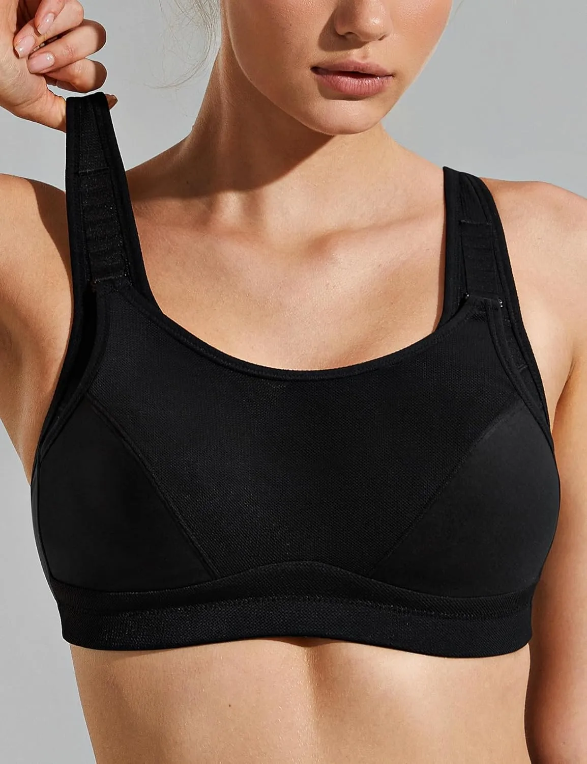 Wingslove Womens Sports Bras High Impact Adjustable Wireless Plus Size Sports Bra Full Figure Large Bust Workout Running Bra
