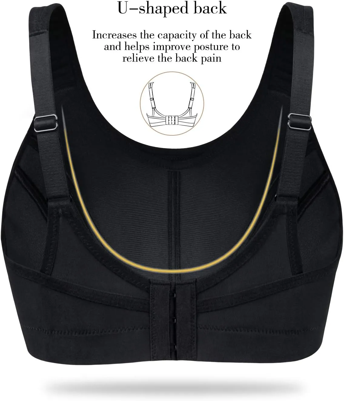Wingslove Womens Sports Bras High Impact Adjustable Wireless Plus Size Sports Bra Full Figure Large Bust Workout Running Bra