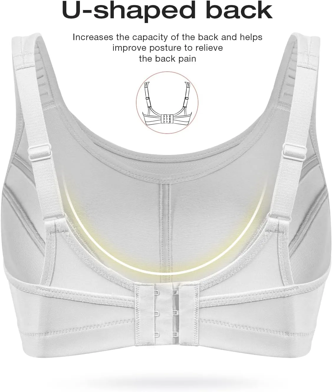 Wingslove Womens Sports Bras High Impact Adjustable Wireless Plus Size Sports Bra Full Figure Large Bust Workout Running Bra