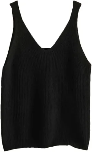 Women Camisole V-Neck Tank Tops Sleeveless Knitted Inner Wear Vest