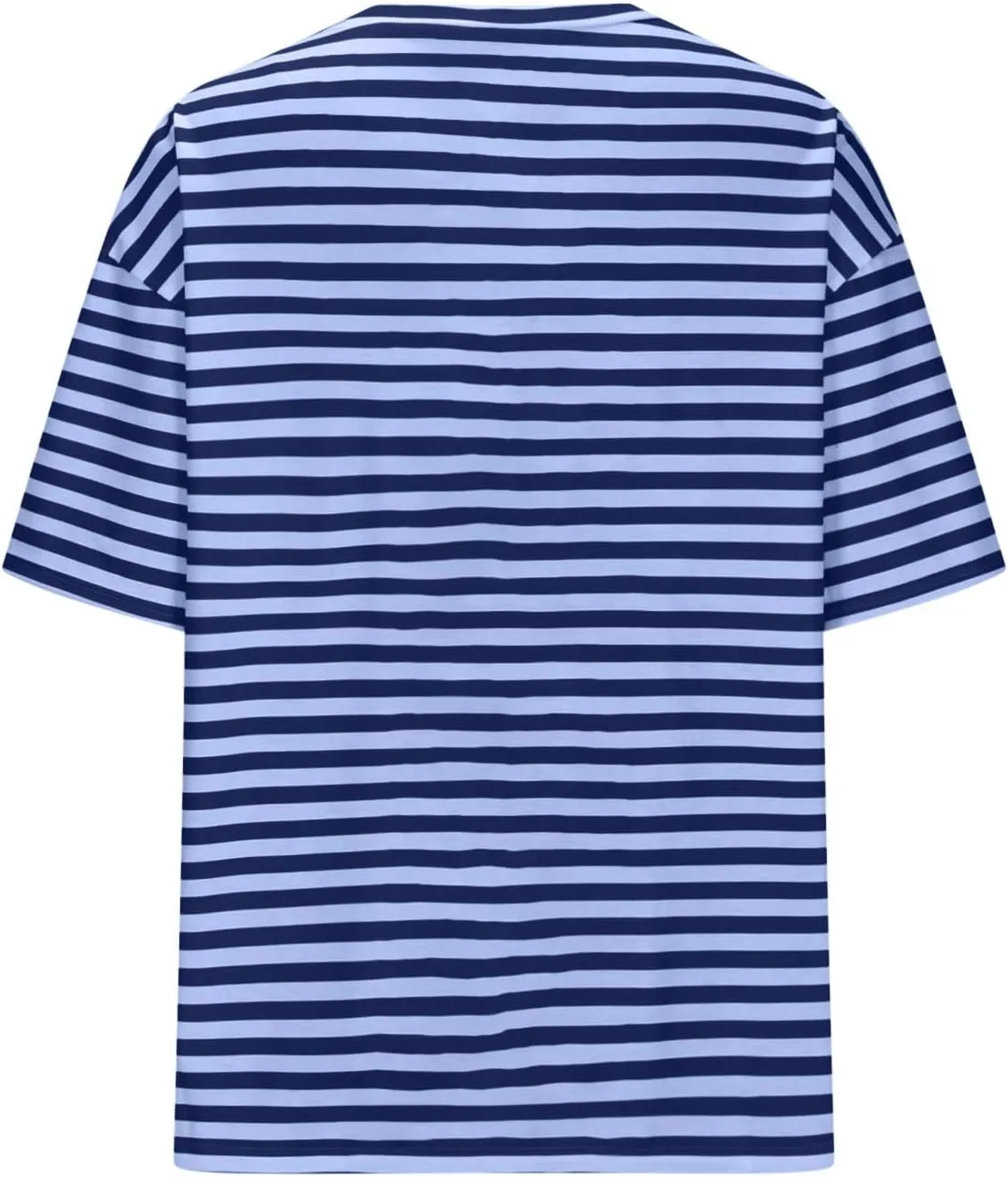 Women Oversized T Shirt Striped Short Sleeve V Neck Tee Shirt Casual Loose Drop Shoulder Summer Tops Outfits
