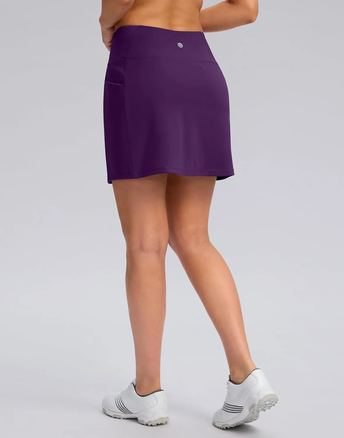 Women's Golf Skirts Skort 4 Side Pockets High Waisted Stretchy Tennis Skirt with Short Athletic Casual