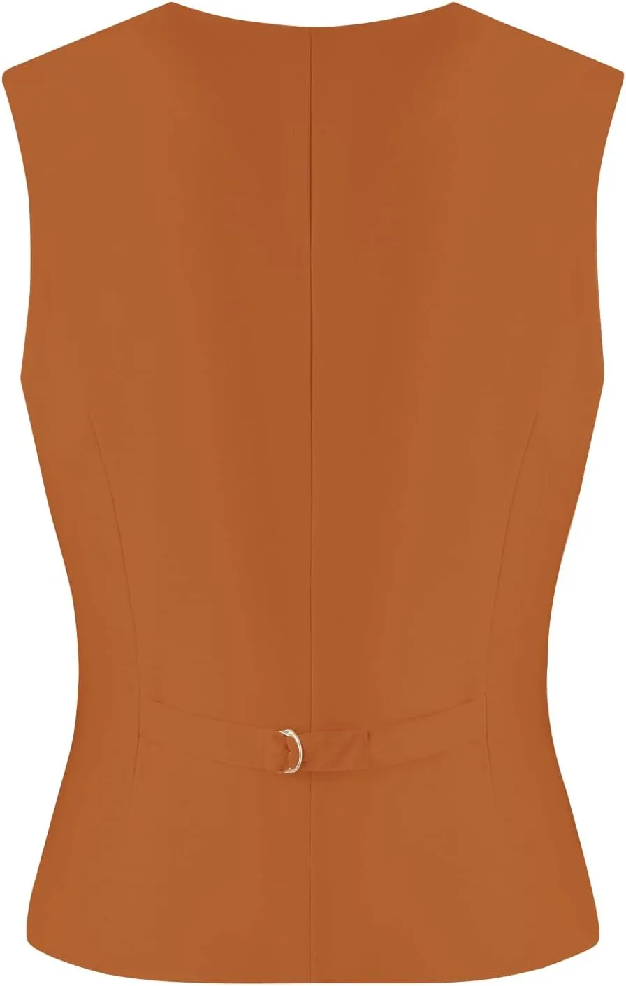 Womens Linen Vest Waistcoat Lightweight V Neck 2025 Work Button Sleeveless Jacket Cotton Summer Vest Tops