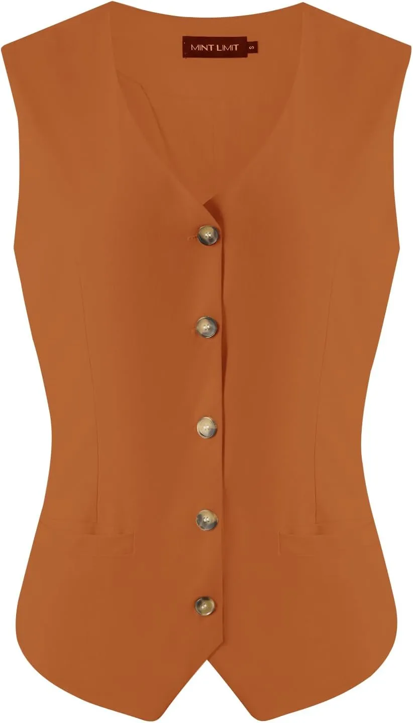Womens Linen Vest Waistcoat Lightweight V Neck 2025 Work Button Sleeveless Jacket Cotton Summer Vest Tops