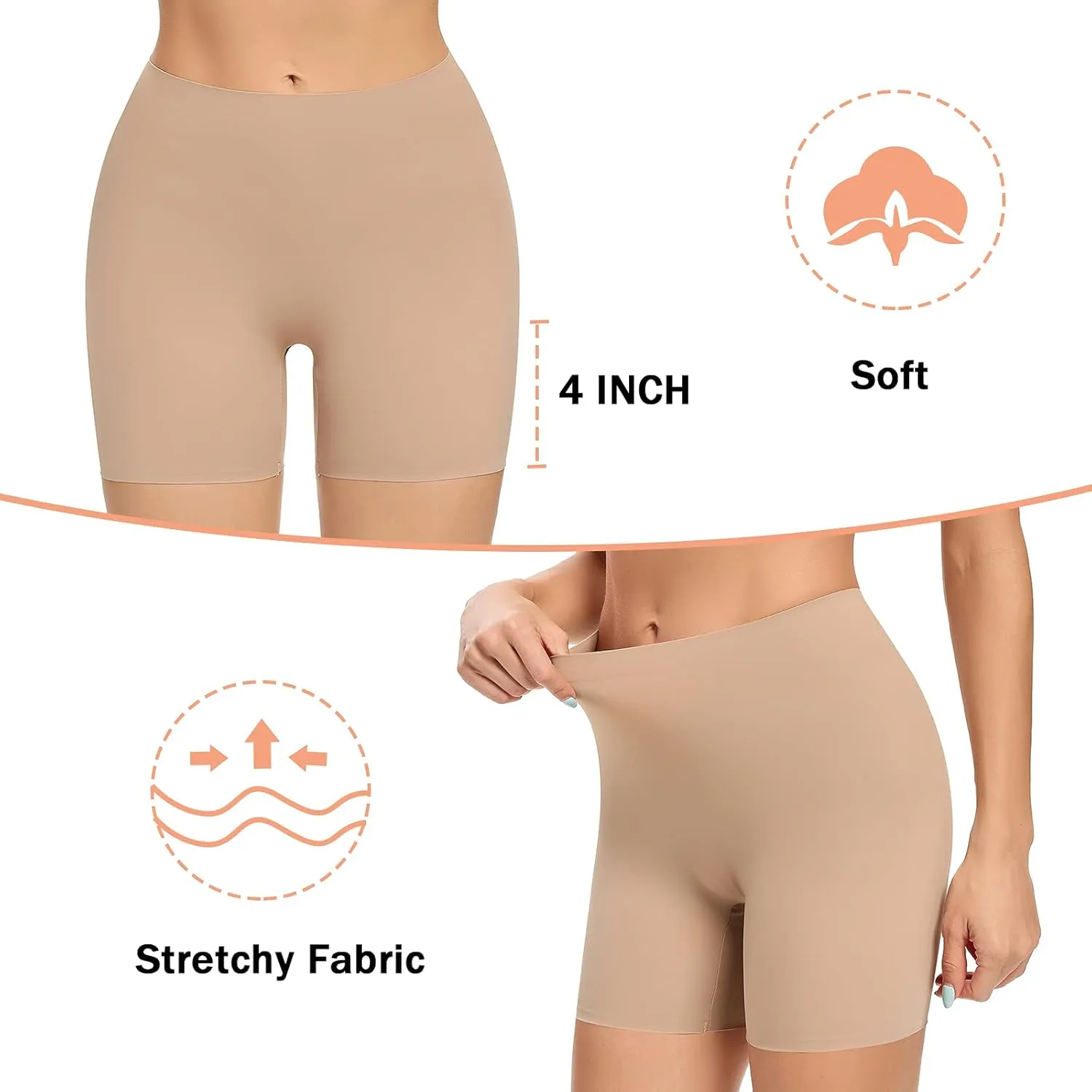 Womens Seamless Shaping Boyshorts Panties Tummy Control Underwear Slimming Shapewear Slip Shorts