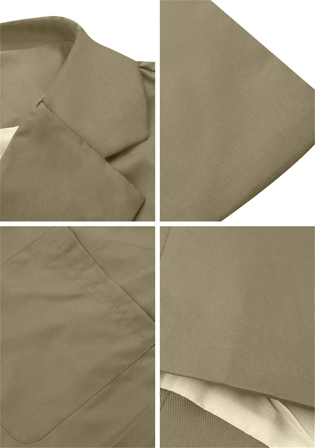 YMING Womens Solid Color Open Front Blazer Long Sleeve Office Jacket Work Cardigan with Pockets Plus Size