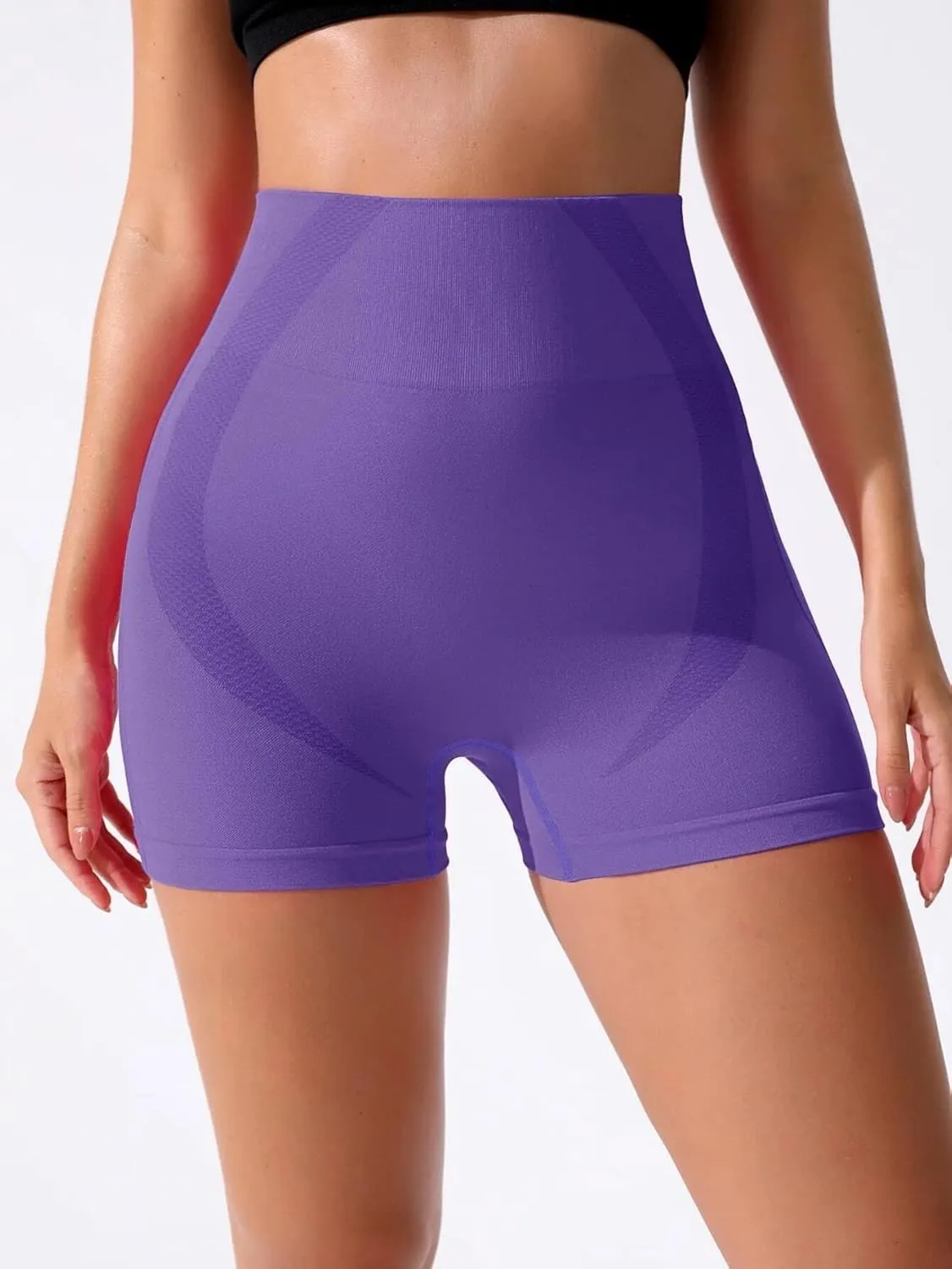 YOAKUKA Women's Workout Shorts Yoga Gym Seamless Scrunch High Waist Pants